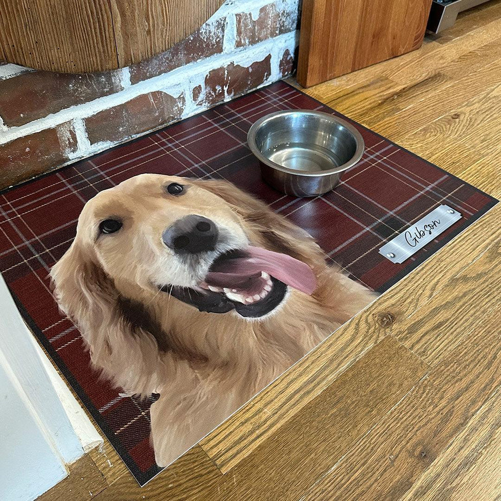 Custom Pet Portrait Dog Feeding Mat